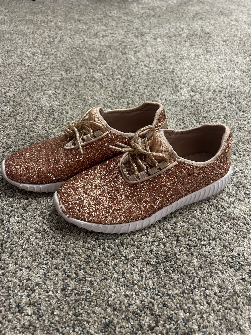 Women’s Glitter Rose Gold Casual Sneakers